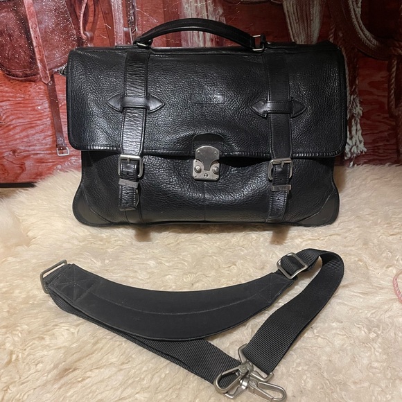 Roots 3 section leather briefcase - Picture 1 of 16